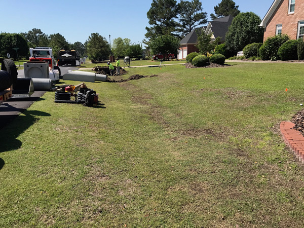 Baywood Drainage Job In Fayetteville Nc Fayetteville Landscaping